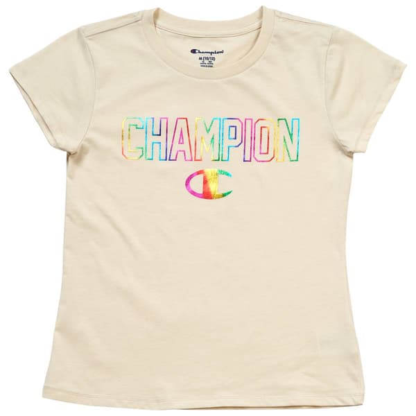 Girls (7-16) Champion(R) Rainbow Foil Graphics Tee - image 