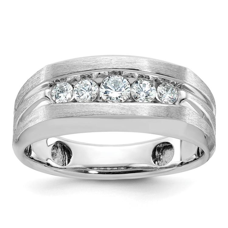 Mens Diamond Classics(tm) 10kt. White Gold 1/2 ctw. 5 Diamond Ring