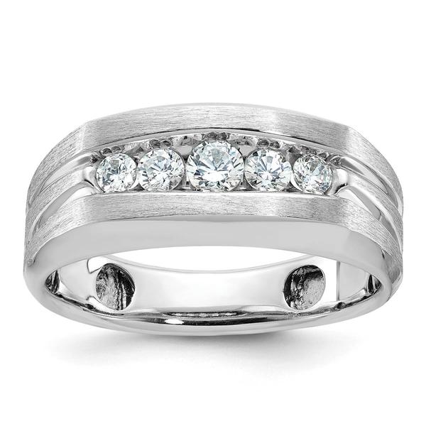 Mens Diamond Classics(tm) 10kt. White Gold 1/2 ctw. 5 Diamond Ring - image 