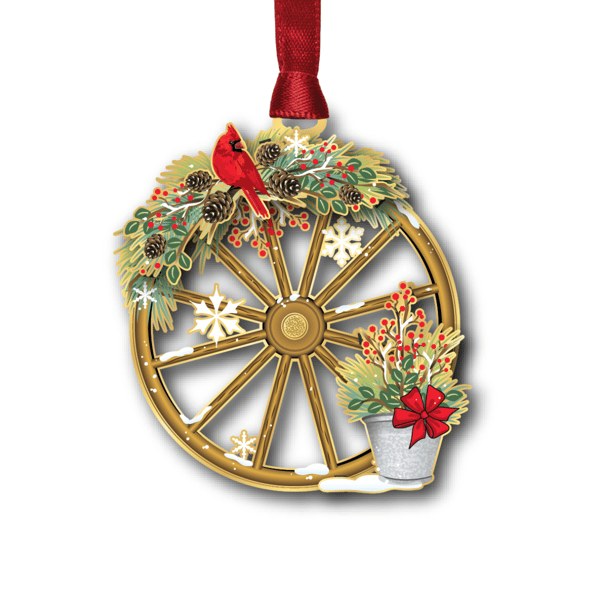 Beacon Design Winter Wagon Wheel Ornament - image 