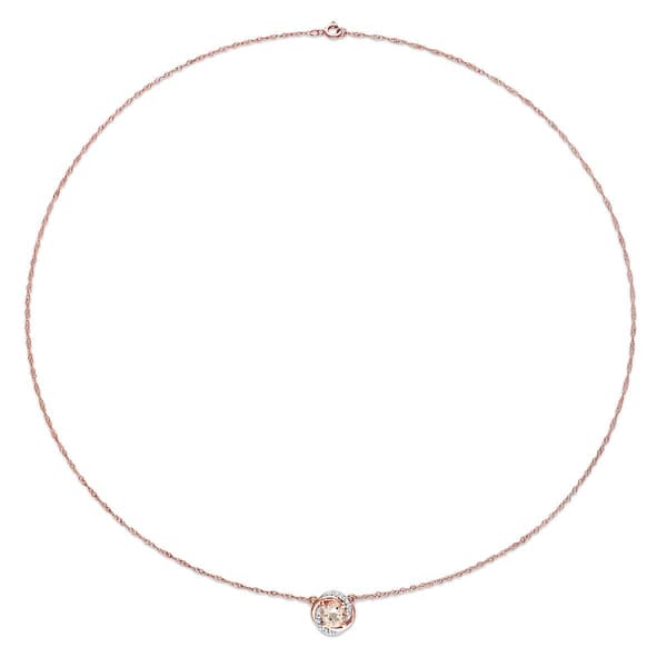 Gemstone Classics™ 10kt. Rose Gold Diamond Swirl Necklace