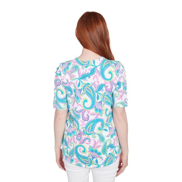 Womens Ruby Rd. Spring Oasis Short Sleeve Paisley Tee