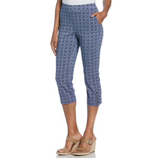 Womens Rafaella&#40;R&#41; Pull-On Tile Rivet Detail Capris - image 