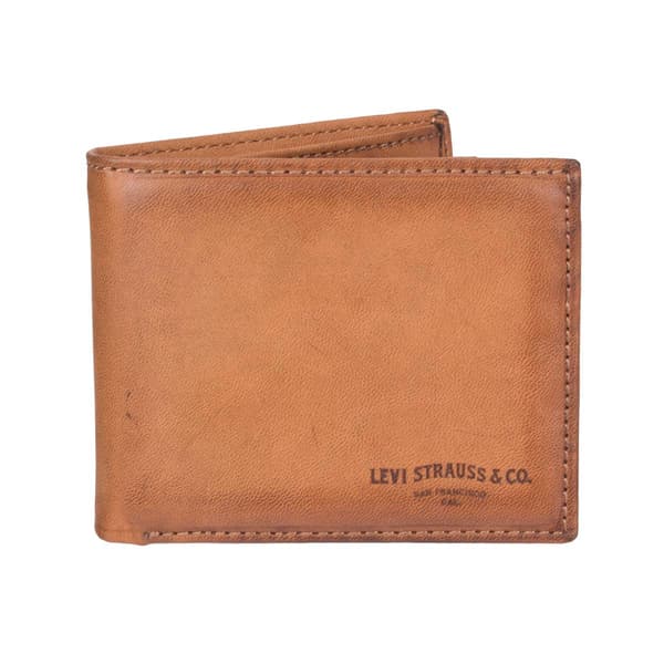 Mens Levis&#40;R&#41; RFID Extra Capacity Tan Slimfold Wallet - image 