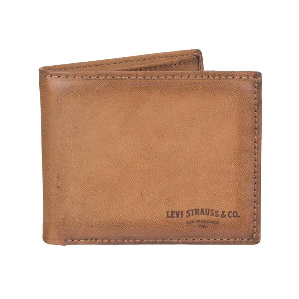 Mens Levis(R) RFID Extra Capacity Tan Slimfold Wallet - image 