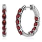 Gemstone Classics(tm) 4x3mm Oval Garnet Inside Out Hoop Earrings - image 1
