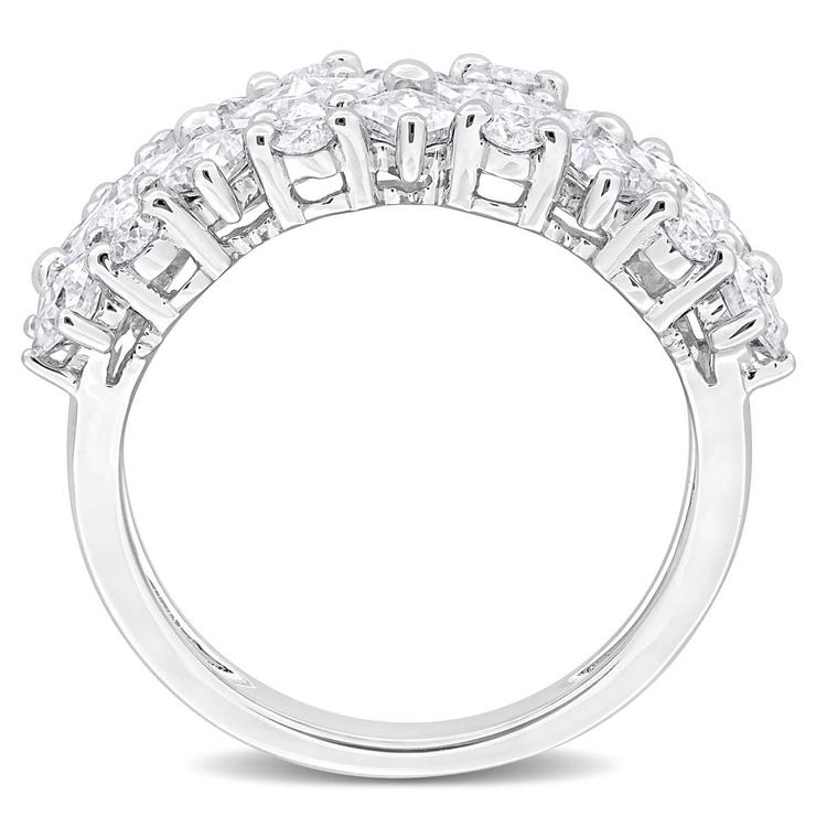 Sterling Silver 3 5/8ctw. White Moissanite Cluster Ring