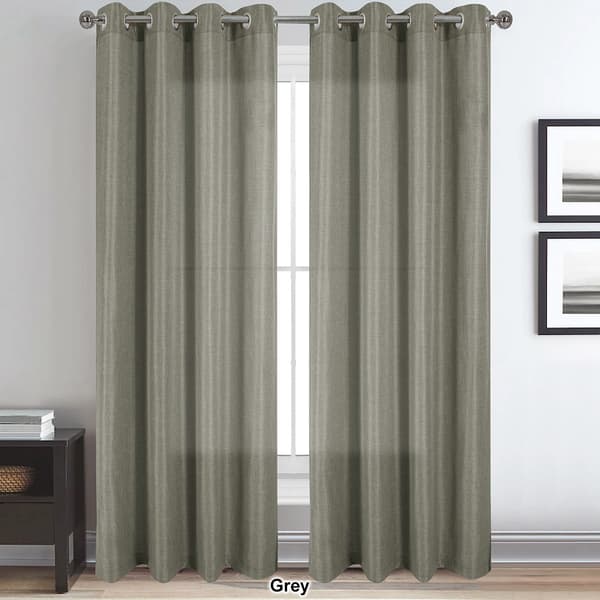 Modern Antiquity Faux Linen Grommet Panel Curtain