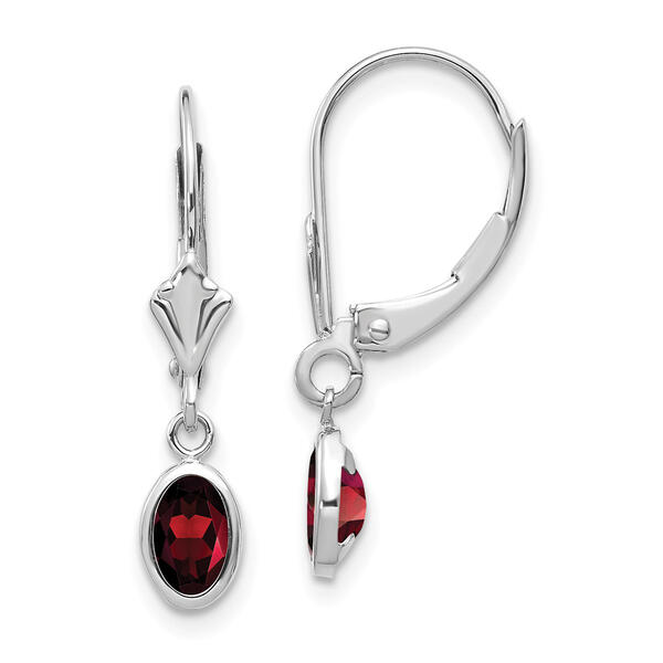 Gemstone Classics&#40;tm&#41; 14kt. Garnet Leverback Earrings - image 