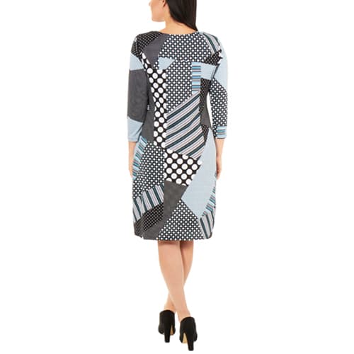 Womens NY Collection Tie Front Abstract Wrap Dress