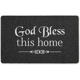 J&V Textiles God Bless This Home Outdoor Rubber Doormat