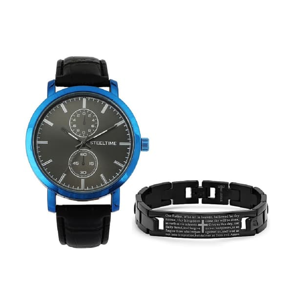 Mens Steeltime Prayer Watch Set - C6-008-W-613-150-B - image 
