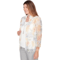 Womens Alfred Dunner Al Fresco Lace Floral Two In One Blouse - image 3