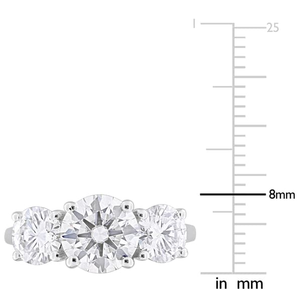 Sterling Silver 3 1/4ctw. White Moissanite Engagement Ring