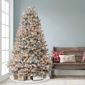 Puleo International 7.5ft. Pre-Lit Flocked Spruce Christmas Tree - image 3