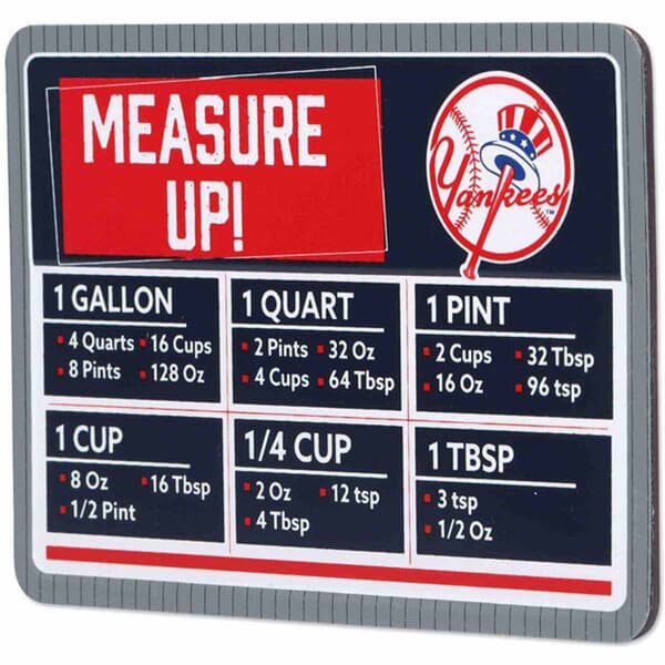 Open Road Yankees Embossed Metal Cooking Measurements Magnet