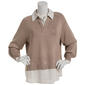 Womens Adrianna Papell Long Sleeve Striped Two in One Sweater - image 2
