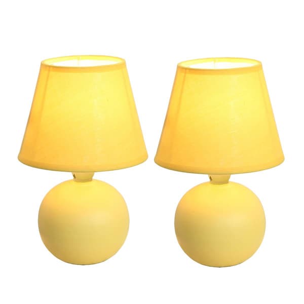 Simple Designs Mini Ceramic Globe Table Lamp - Set of 2 - image 
