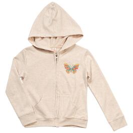 Girls &#40;7-16&#41; Sweet Butterfly Happy Thoughts Butterfly Zip Hoodie