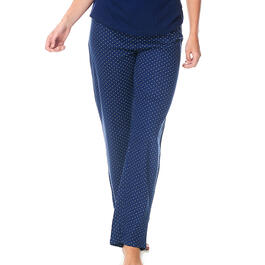 Womens IZOD&#40;R&#41; Polka Dot Print Logo Waist Pajama Pants