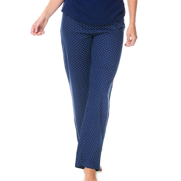 Womens IZOD&#40;R&#41; Polka Dot Print Logo Waist Pajama Pants - image 