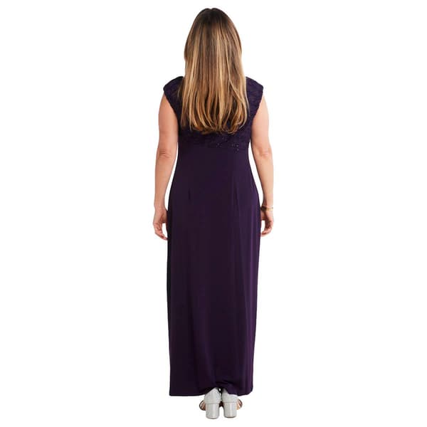 Petite Connected Apparel Sleeveless Eyelash Top Maxi Dress