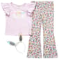 Girls (4-6x) BTween(R) Bunny Ruffled Top w/ Floral Legging Set - image 1