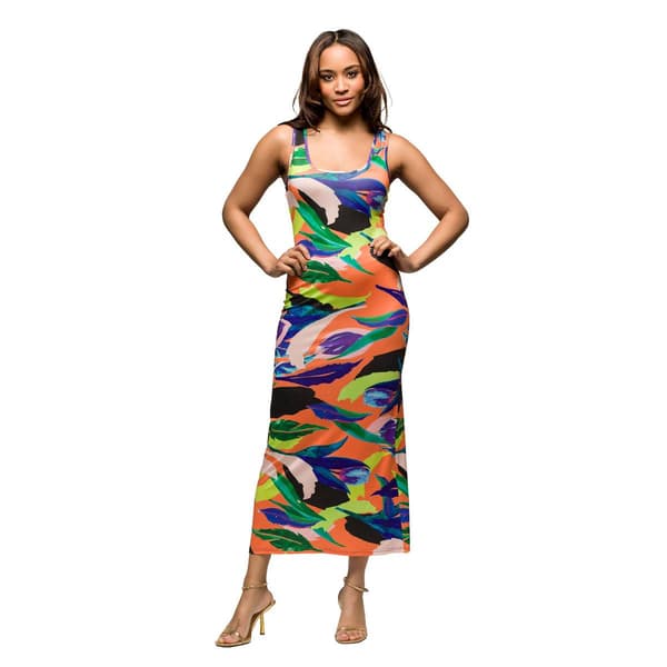 Womens 24/7 Comfort Apparel Multicolor Tank Casual Maxi Dress - image 