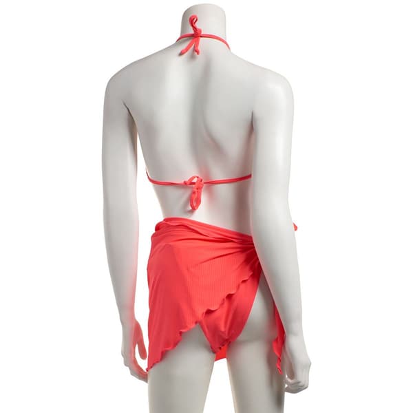 Juniors Mykonos Blue 3pc. Coral Swim Set with Sarong