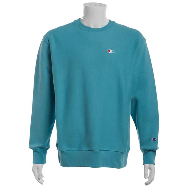 Mens Champion® Fleece Crew Neck Sweatshirt with Small C Logo - image 