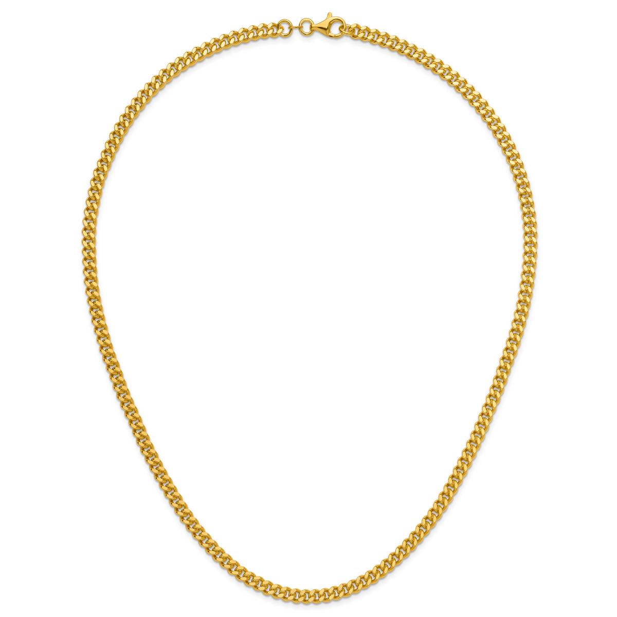 Gold Plated over Sterling Silver Curb Chain Necklace