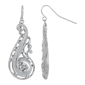 1928 Jewelry Silver-Tone Scroll Drop Earrings - image 1
