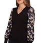 Petite Emaline Deerfield Long Floral Sleeve Two in One Sweater - image 5