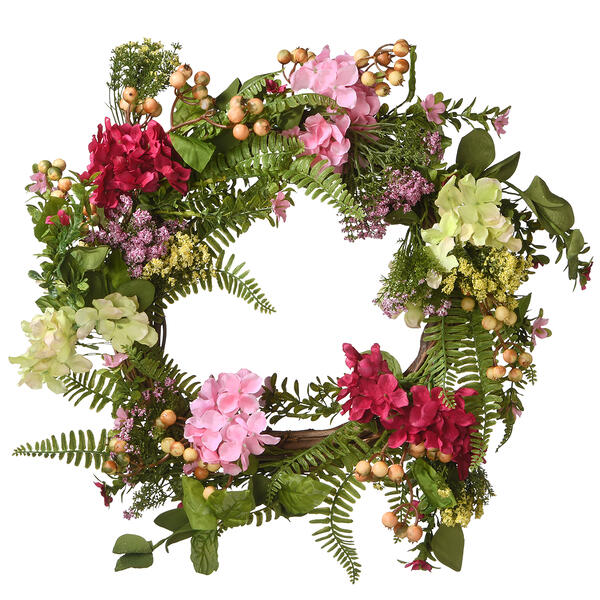 National Tree 22in. Hydrangea Floral Wreath - image 