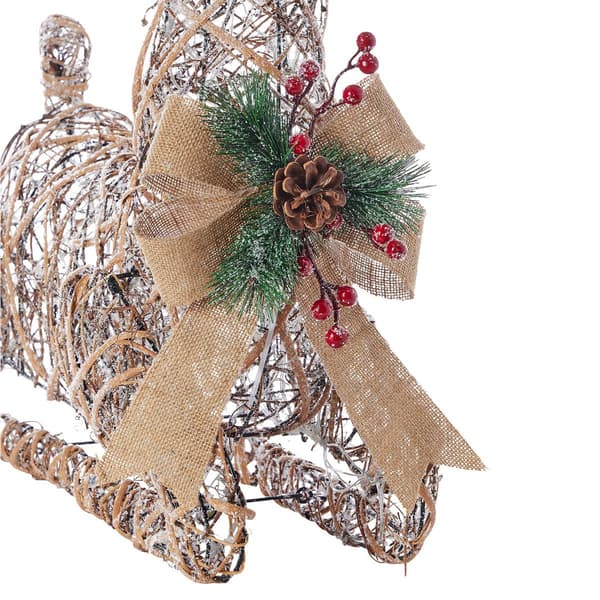 Seasonal LLC 32in. Natural Rattan Sitting Reindeer