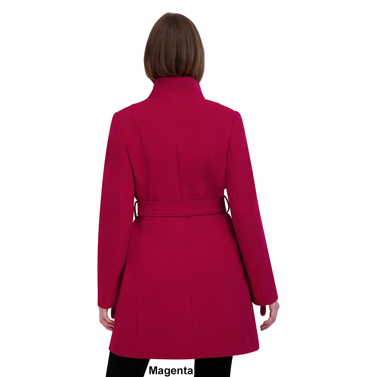 Women's Dress Coat Laundry By Shelli Segal Faux-Fur-Collar Coat