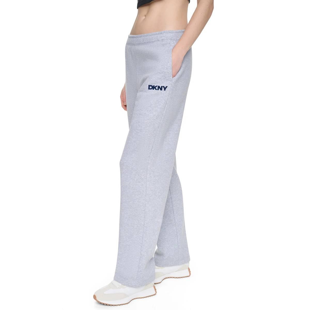 Womens DKNY Sport High Rise Open Leg Fleece Pants
