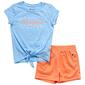 Girls &#40;4-6x&#41; Champion&#40;R&#41; Leopard Tie Front Tee & Mesh Shorts Set - image 1