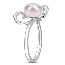 Gemstone Classics&#8482; Cultured Pearl & Diamond Heart Ring
