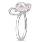 Gemstone Classics&#8482; Cultured Pearl & Diamond Heart Ring - image 2