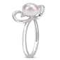 Gemstone Classics™ Cultured Pearl & Diamond Heart Ring - image 2