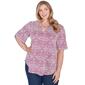 Plus Size Ruby Rd. Global Luxe Knit Medallion Puff Print Top - image 1