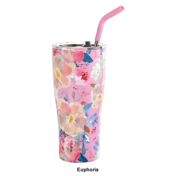 30oz. Insulated Tumbler with Straw Floral Boscov's
