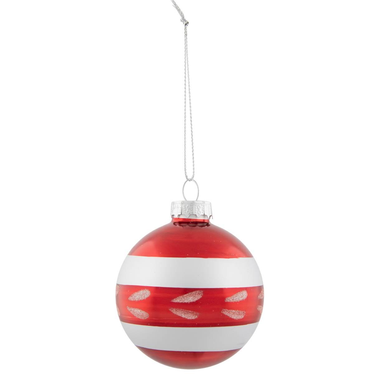 Northlight Seasonal 9ct. Striped Glitter Christmas Ornaments