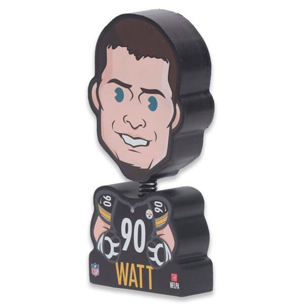 Open Road Steelers #90 TJ Watt Bouncy Head Wood Tabletop Décor