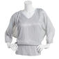 Womens MSK 3/4 Split Sleeve Metallic Cold Shoulder Crinkle Blouse - image 1