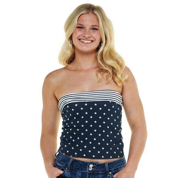 Juniors Madden Girl Stripe & Star Jersey Reversible Tube Top - image 