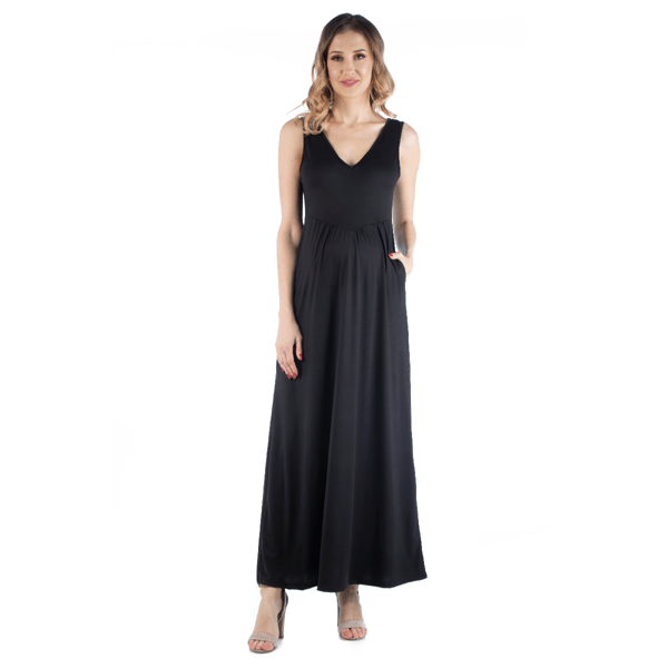 Plus Size 24/7 Comfort Apparel Sleeveless Maternity Maxi Dress - image 