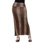 Womens 24/7 Comfort Apparel Leopard Foldover Waist Maxi Skirt - image 1