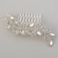 Rosa Rhinestones Silver Plated Floral Rhinestone Hair Comb - image 1